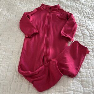 Girls Reima Vuoro Jumpsuit sz 2 EU 92 Pink Overalls Brushed Fleece Playsuit